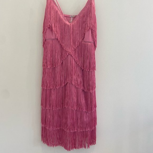 Norma Kamali Fringe Slip Mini Dress - Size Medium - Picture 6 of 9